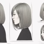 4 portrait de femme avec visage rond et coupe mi-longue avec un léger décalage
