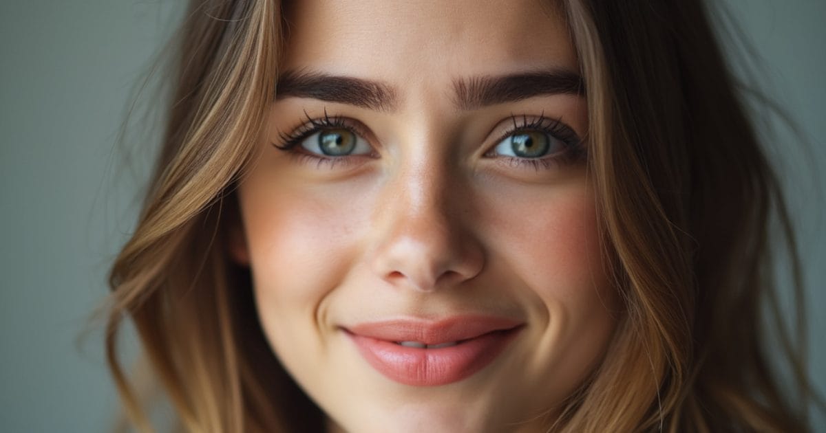 Avant-après correction brow lift : femme montrant la transformation de sourcils trop arqués vers des sourcils naturels, résultat d'un traitement correctif professionnel
