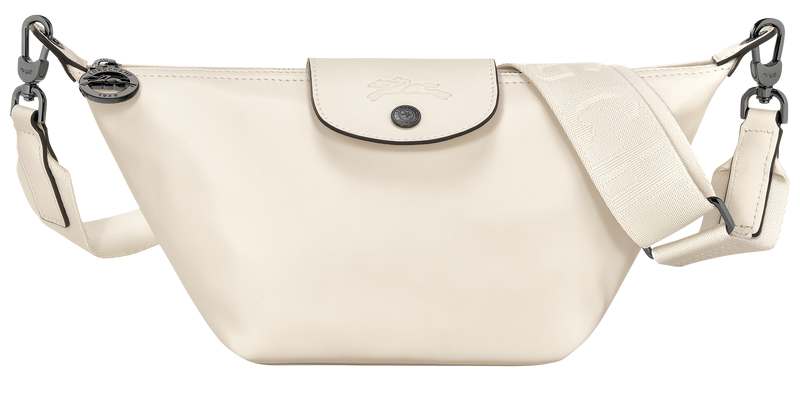 Sac porté épaule Longchamp - Le Pliage Cuir - Ecru