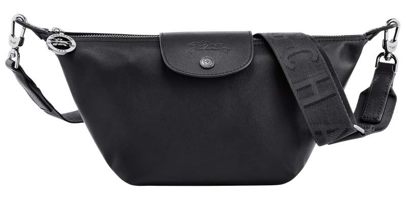 Sac porté épaule Longchamp - Le Pliage Cuir - Noir