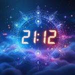 Illustration de l’heure miroir 21h12 avec une ambiance mystique et spirituelle