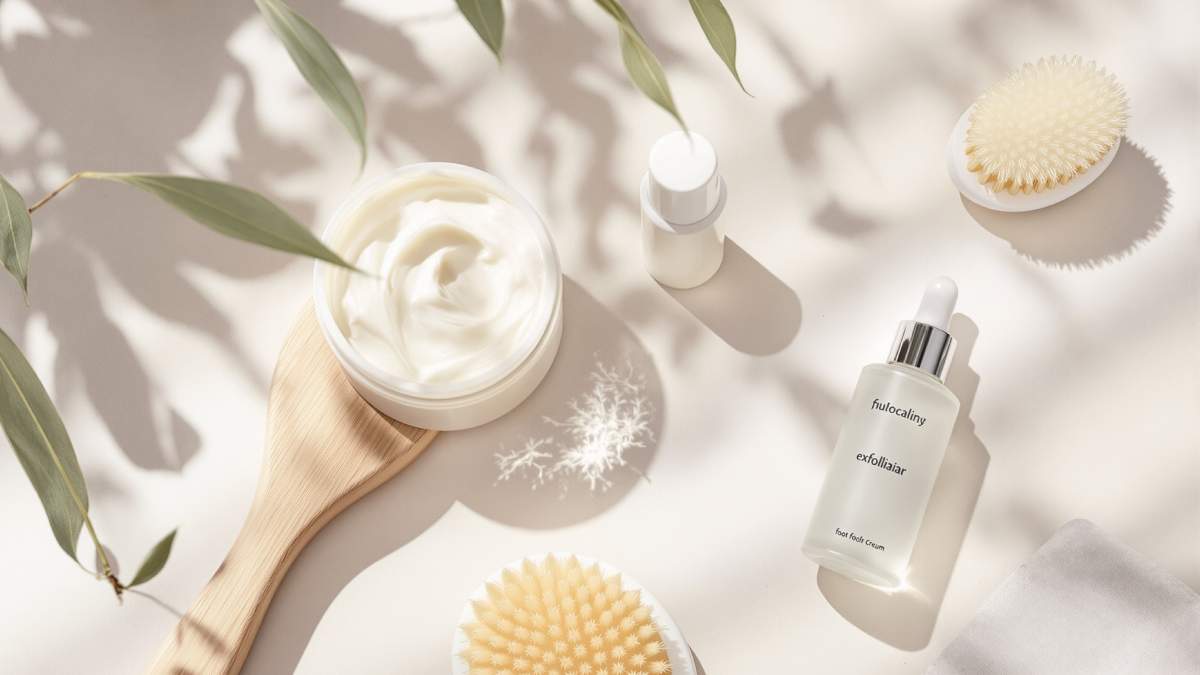 Produits cosmétiques exfoliants pour visage, corps et pieds