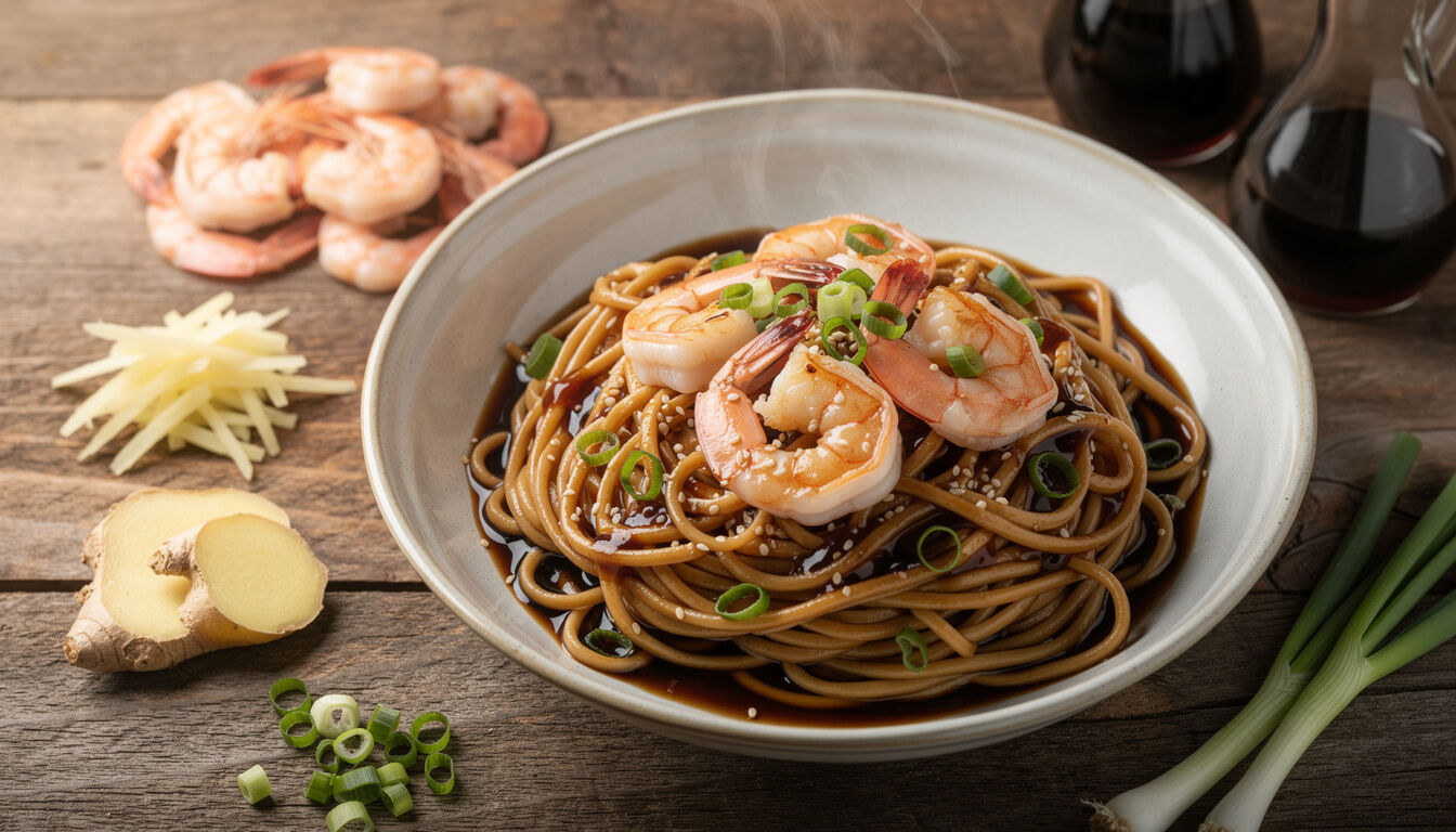 Découvrez notre recette facile et rapide de nouilles chinoises aux crevettes, parfaite pour un repas savoureux et express à préparer chez vous.