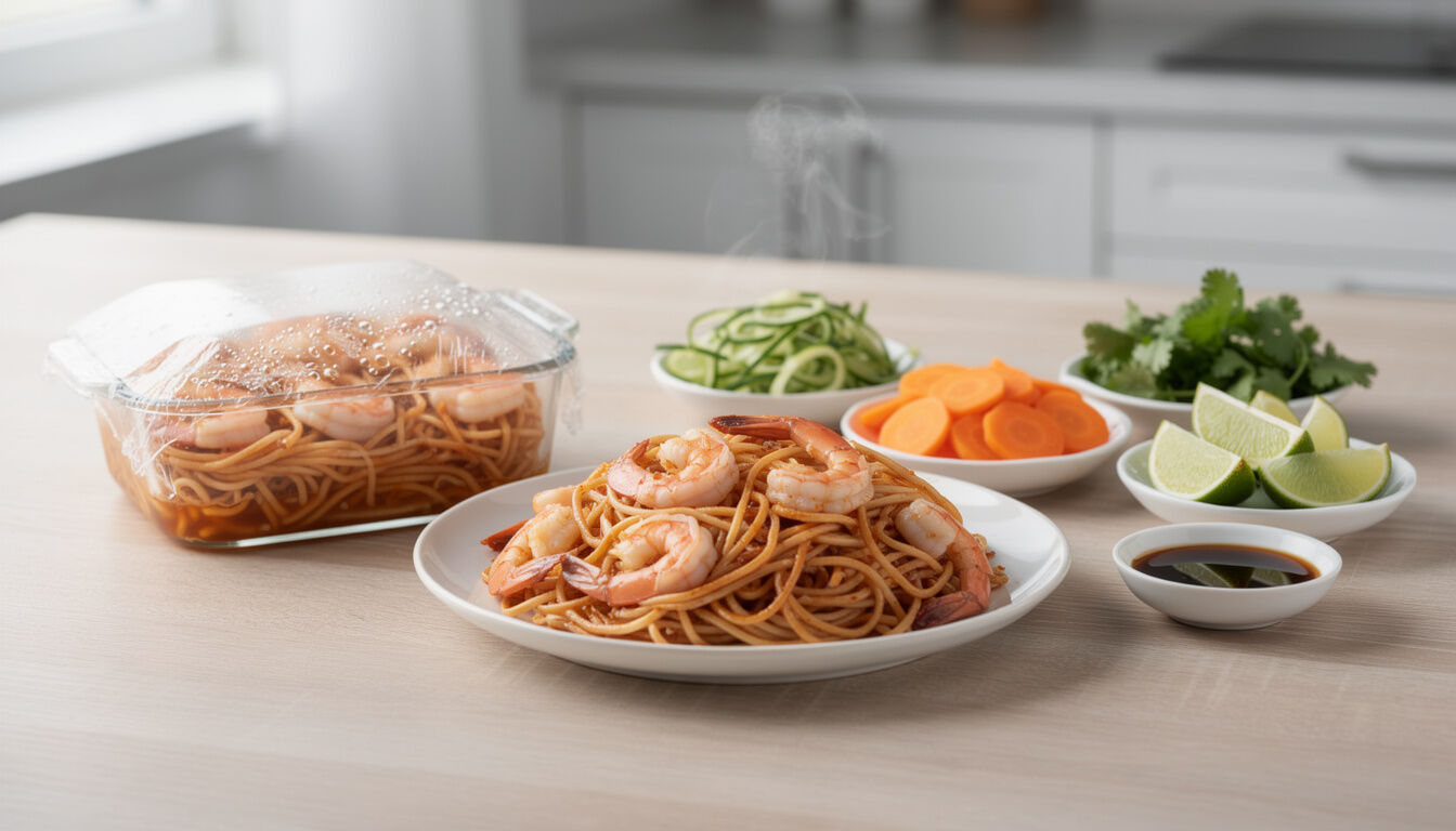Découvrez une recette facile et rapide de nouilles chinoises aux crevettes, parfaite pour un repas savoureux et gourmand en peu de temps.