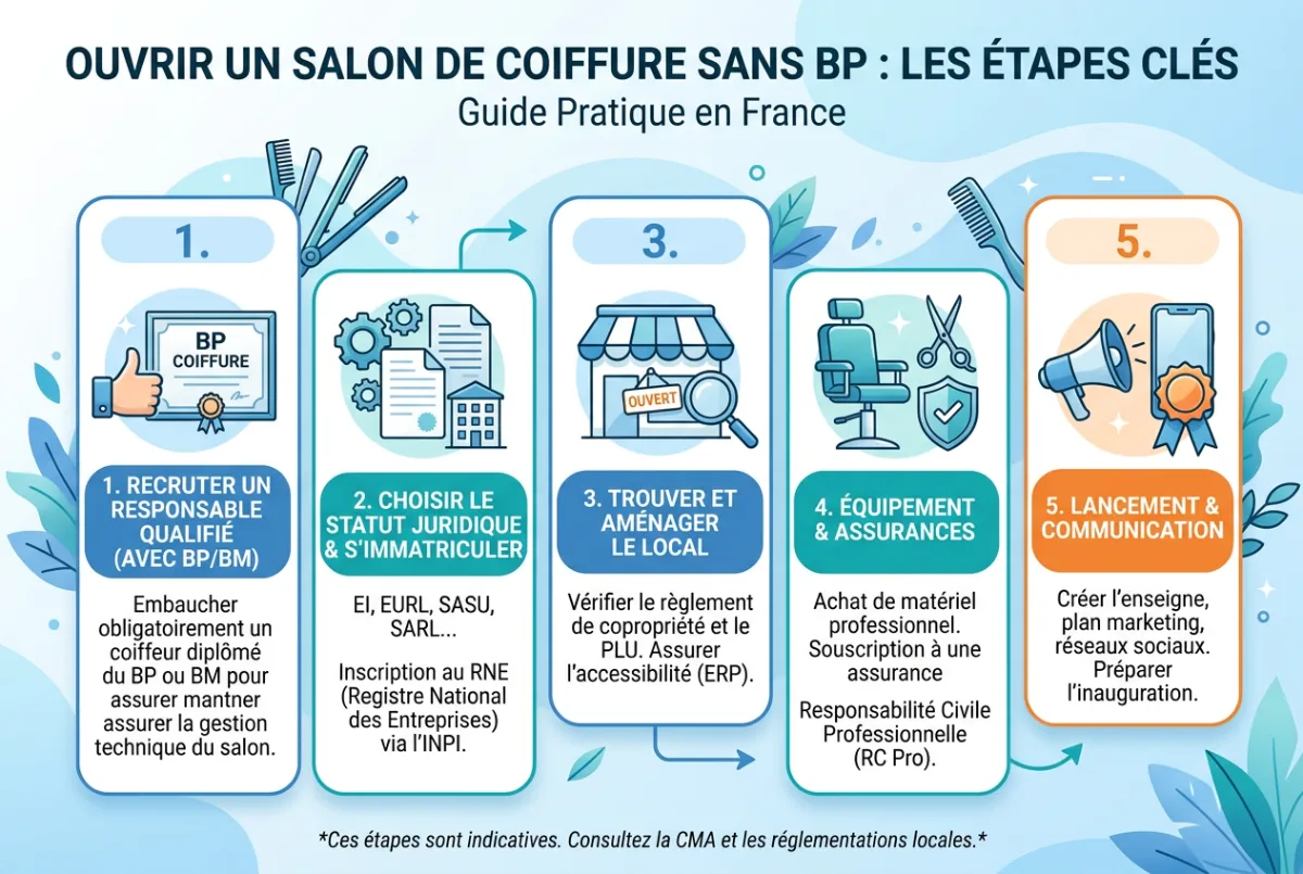 Préparer l'ouverture de son salon de coiffure sans BP : les étapes clés