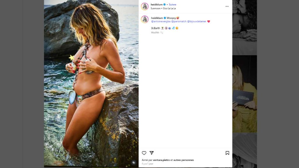 Heidi Klum topless à St-Barth