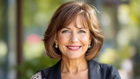 Femme élégante de 60 ans avec une coupe courte effilée