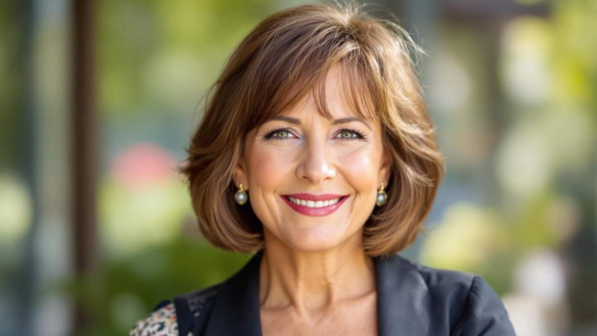 Femme élégante de 60 ans avec une coupe courte effilée