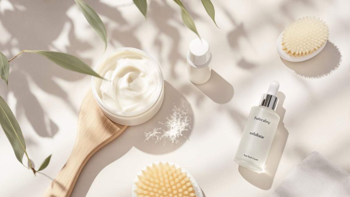 Produits cosmétiques exfoliants pour visage, corps et pieds