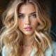 Femme avec des cheveux blond cendré et un look élégant