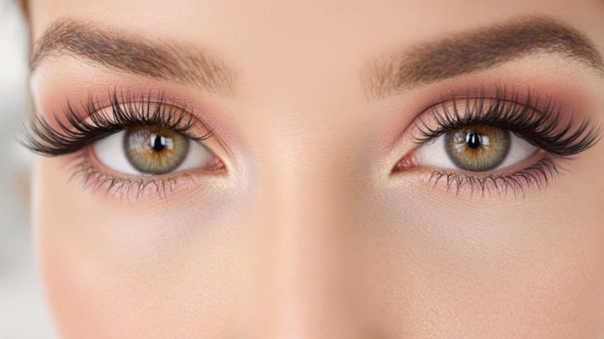 Gros plan sur des yeux maquillés avec précision, mettant en valeur la couleur naturelle de l’iris
