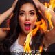 In fer à lisser peut il prendre feu ? Femme avec les cheveux en feu